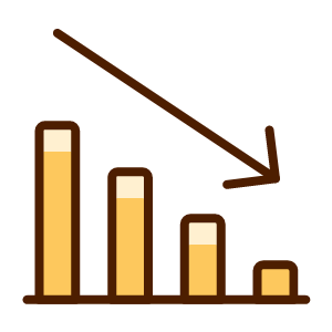 Performance Decrease chart business icon